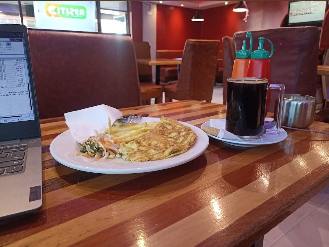 Laptop-friendly breakfast booth